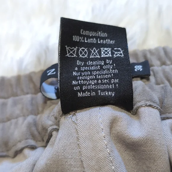 Zinga Lamb Leather Grey Suede Noah Boyfriend Pants Size 38/8 - Picture 10 of 15